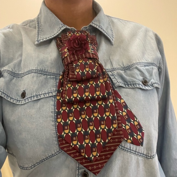 *NEW* Ladies Custom Neck-ties with Bow. Double patterns. Colors vary. $55 each - Picture 5 of 6